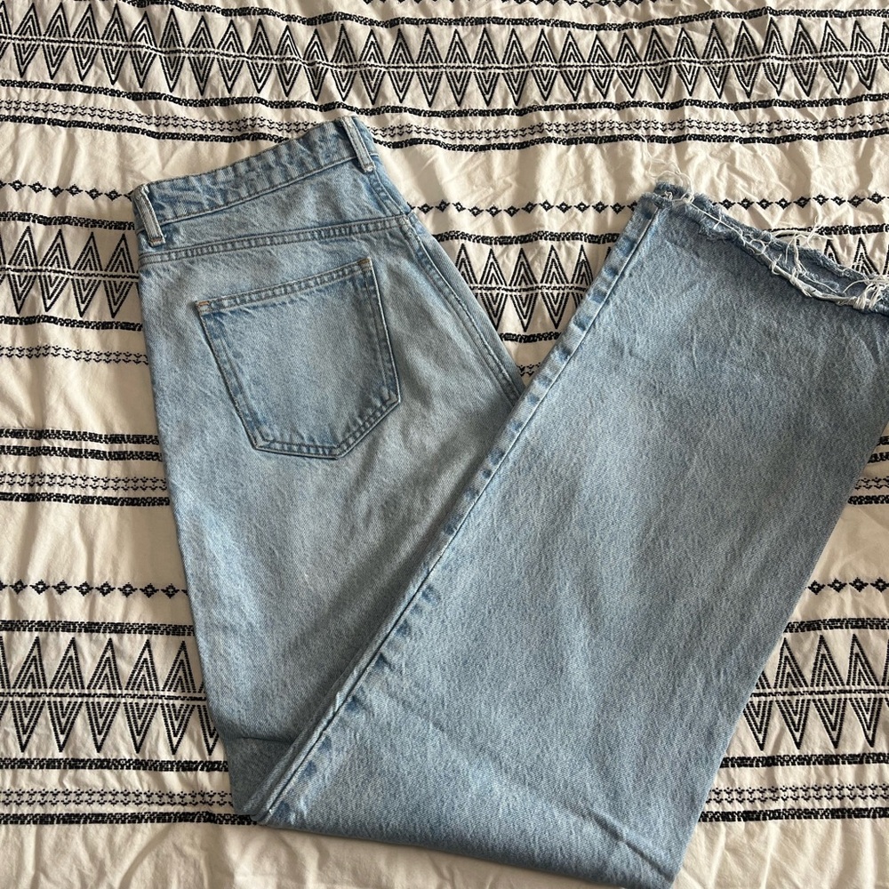 Zara Light Blue Wide Leg Flare Jeans